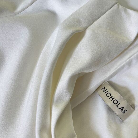 NICHOLAS Shiloh Cold Shoulder Midi Dress in Milk - Picture 10 of 12